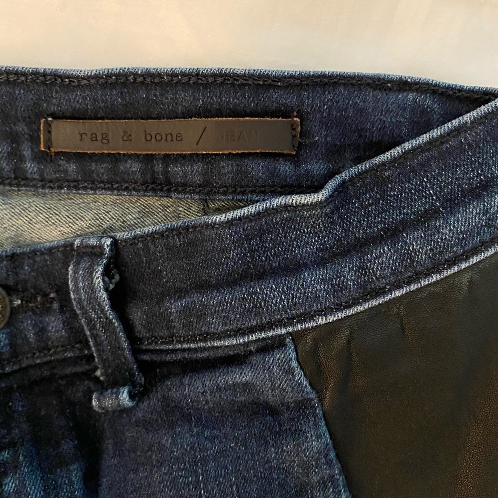 Rag & Bone jeans with leather detailing